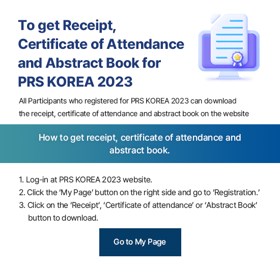 To get Receipt and Certificate of Attendance for PRS KOREA 2023